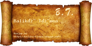 Balikó Tímea névjegykártya
