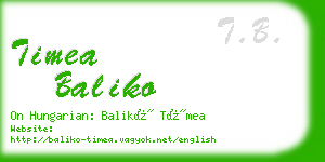 timea baliko business card